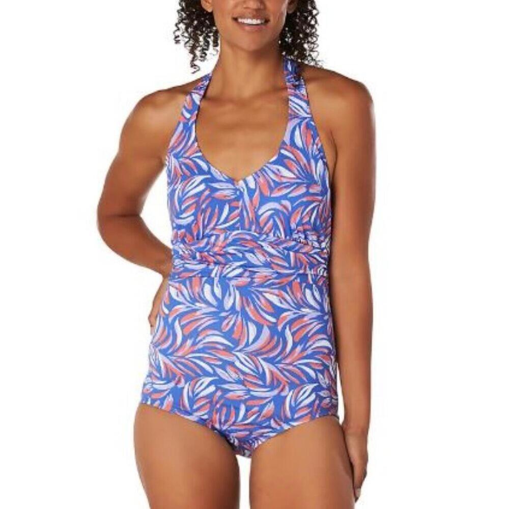 Speedo Endurance Women's Repreve Swimsuit Size 8 Blue Halter